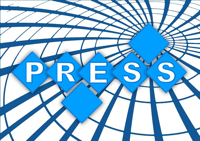 Text: press on abstract background