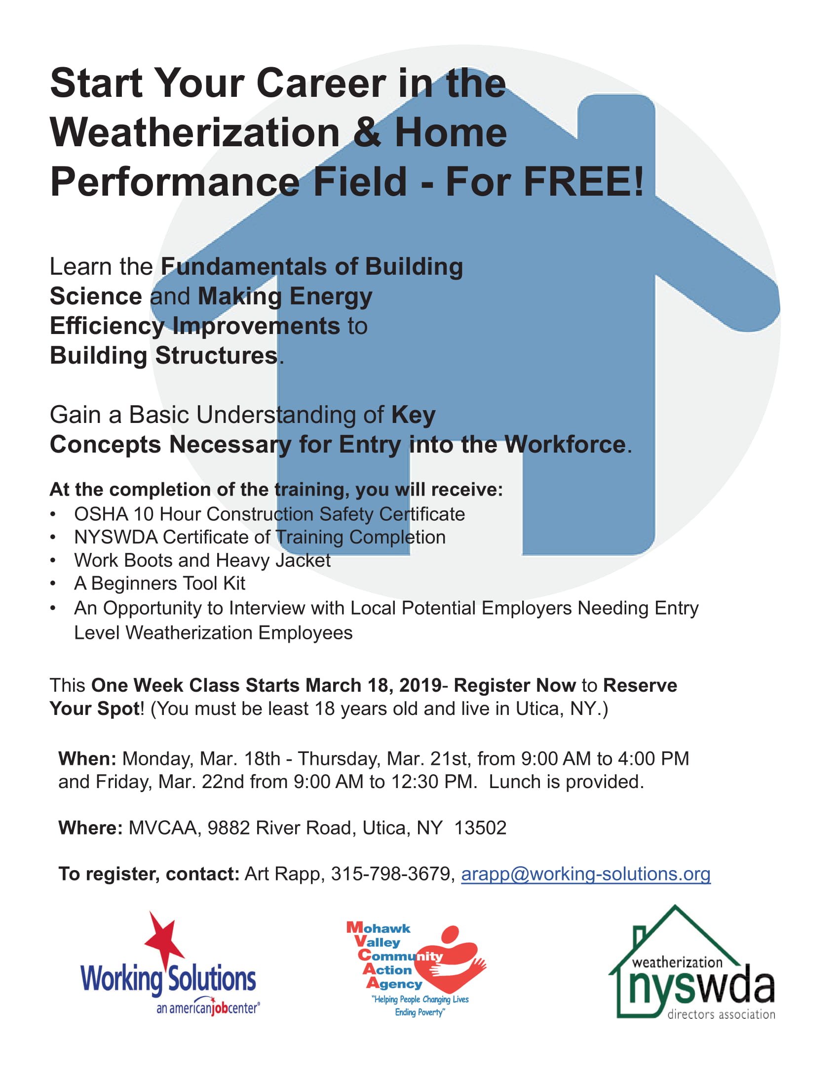 Start Your Career In The Weatherization & Home Performance Field For ...