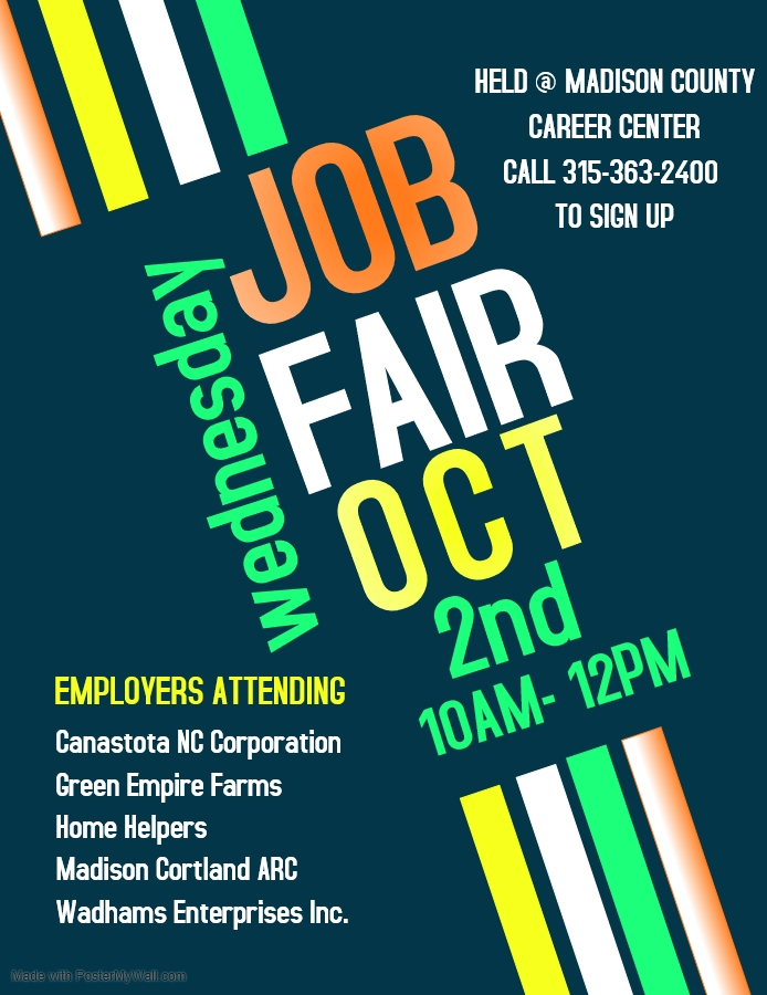 Madison County Job Fair – October 2, 2019 