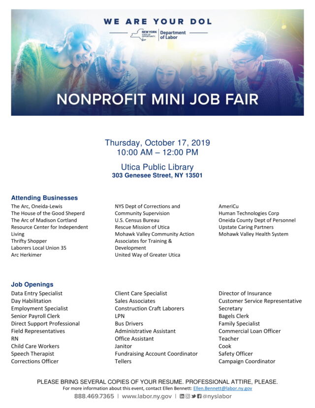 Non Profit Job Fair October 17 2019 Working Solutions