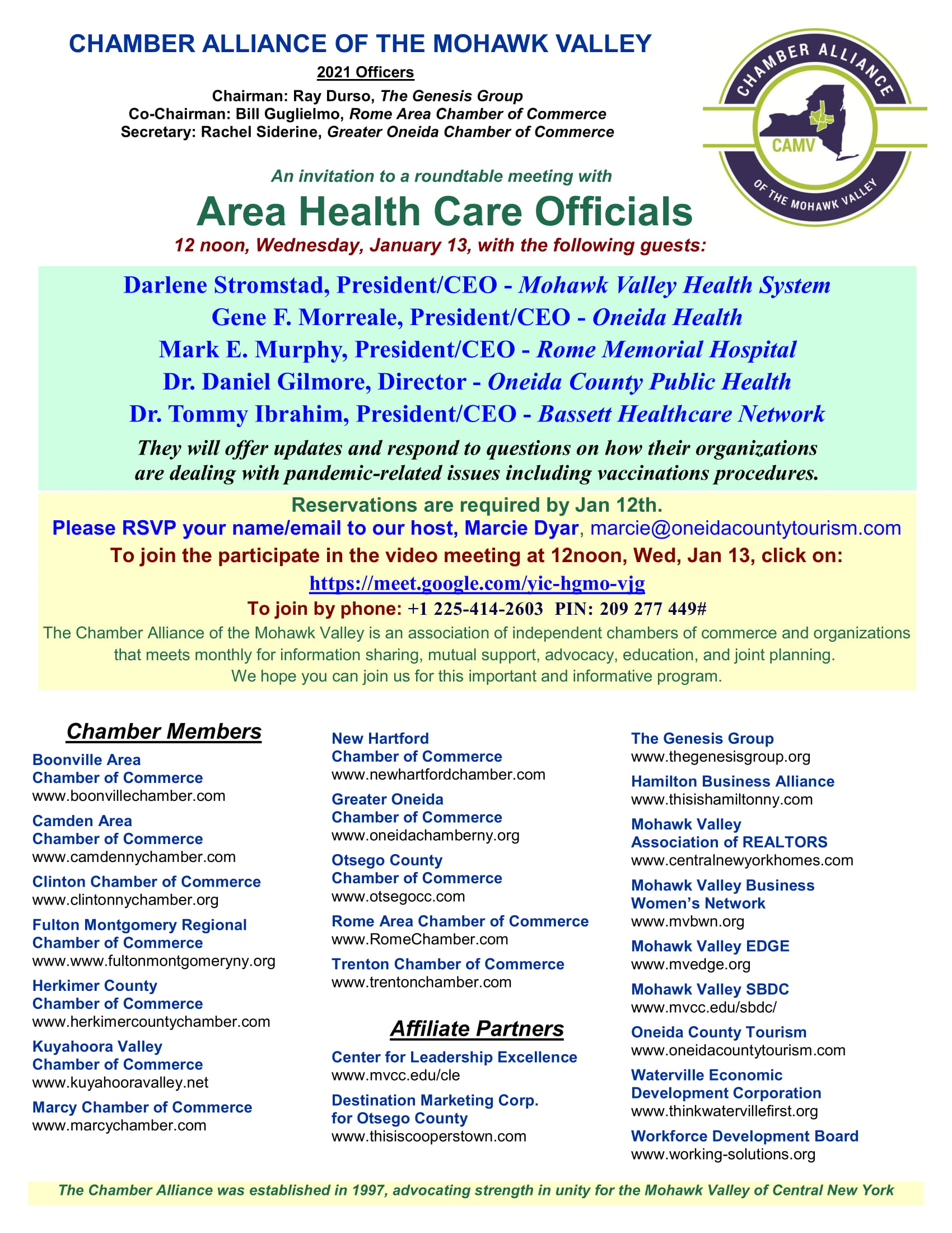 Virtual Roundtable with Area Healthcare Information - Wednesday ...